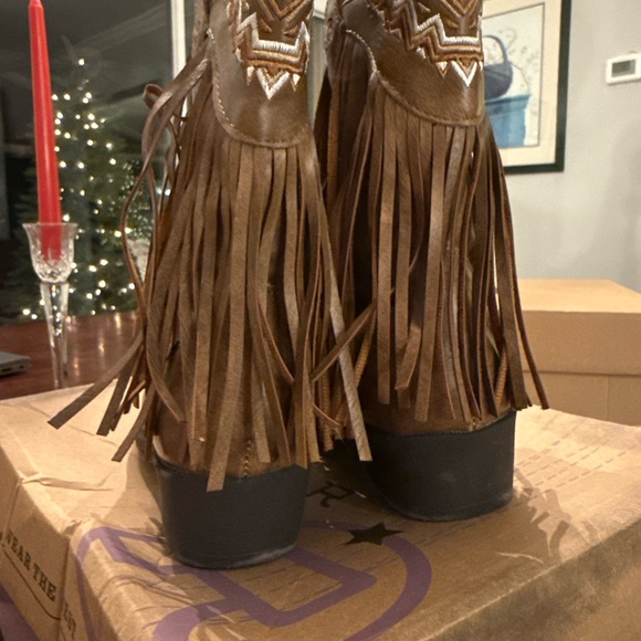 Roper Tan Fringe Kids Boots - Picture 6 of 8